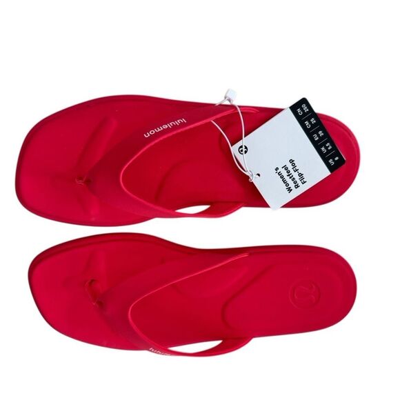 Lululemon Womens Restfeel Flip-Flop Red Glow / Red Glow / White 8 - Picture 4 of 16